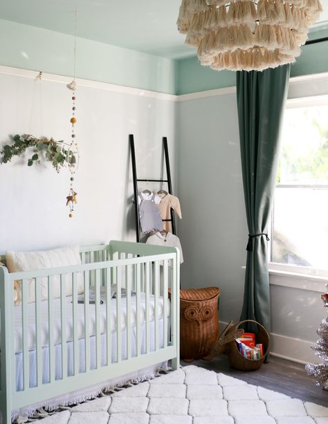 Ceiling Paint Colors, Nursery Makeover, Two Tone Walls, Mint Green Walls, Restful Bedrooms, Blue Green Paints, Kids Room Paint, Green Paint Colors, Room Paint Colors