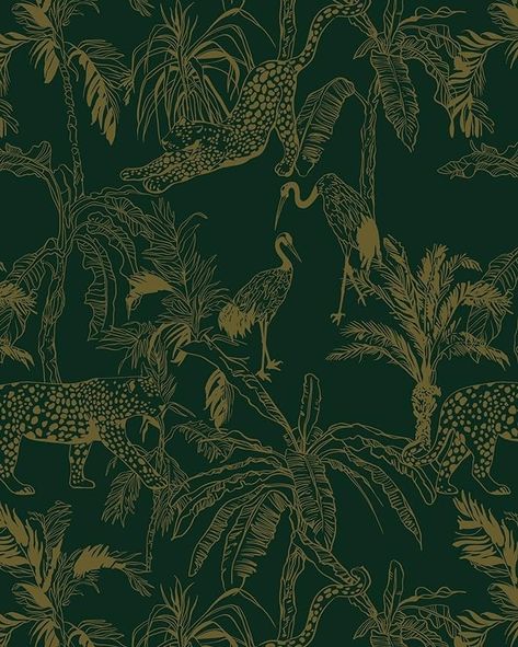 Fiula Green and gold wallpaper peel and stick wallpaper78.7 x17.3 Forest wallpaper contact paper Tropical and jungle wallpaper for Bedroom Waterproof Removable Shelf Liner Decal Vinyl Roll - Amazon.com Forest Green And Gold Wallpaper, Dark Green And Gold Wallpaper, Jungle Furniture, Green And Gold Wallpaper, Rich Room, Forest Green Wallpaper, Dark Green Boho, Wallpaper Jungle, Cheetah Wallpaper