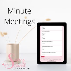 Minute Meetings - Savvy School Counselor Middle School Counselor, Student Interview, High School Counselor, School Transition, Elementary School Counselor, Career Day, Elementary Counseling, Coping Strategies, School Counselor