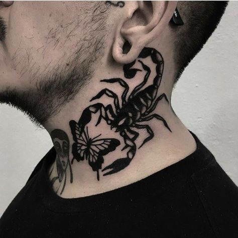 Tattoo With Butterfly, Fonts Tattoo, 16 Tattoo, Scorpio Tattoo, Tattoo Old School, Scorpion Tattoo, Elbow Tattoos, Tattoo Flash Art, Black Ink Tattoos