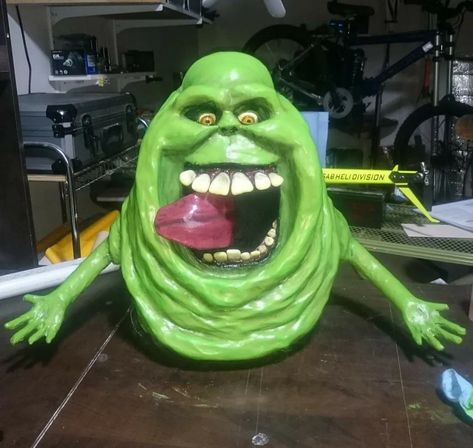 Slimer • Ultimate Paper Mache Slimer Pumpkin, Monster Pumpkin, Paper Mache, 3d Printing, Art