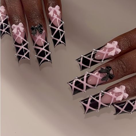 Faster shipping. Better service,Amazon,Tiktok,AliExpress Kaws Nails Set, Crock Nail Art, Press On Nail Kit, Bow Nail Designs, Aesthetic Bow, Nail Shapes Square, Matte Pink Nails, Bow Nails, Bow Nail