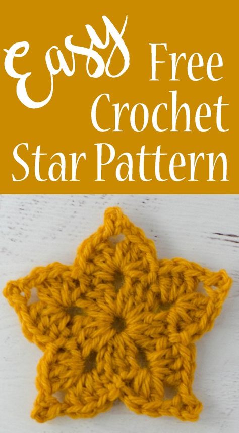 Loving this free crochet star pattern.  Would make an adorable Christmas ornament or an appliqué! Easy Crochet Star, Wings Crochet, Crochet Star Pattern, Corak Krusye, Hekel Patrone, Fun Yarn, Crochet Star Patterns, Crochet Holiday, Crochet Ornament Patterns