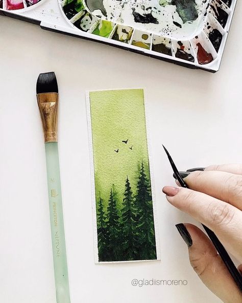 gladiis ✍’s Instagram video: “We don't make mistakes, just happy accidents. -Bob Ross . . .  #satisfyingvideos #oddlysatisfying #watercolour #mistyforest…” Twilight Bookmark, Tree Drawing Easy, Happy Accidents, Watercolor Paintings For Beginners, Easy Canvas Art, Watercolor Paintings Easy, Watercolor Painting Techniques, 수채화 그림, Watercolor Paintings Tutorials