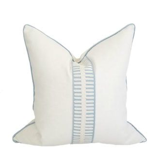 Laura Park Pillows, Beach Theme Pillows, Coastal Pillows, Floral Branch, Bedroom Pillows, Coastal Home, Coastal Blue, Bone White, Casual Stripes