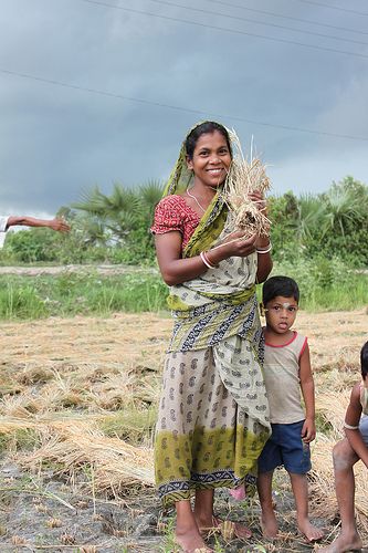 A woman from West Bengal in India harvesting her crops. In India, 74.5 percent of rural women are agricultural workers but only 9.3 percent own the land.  (Photo: UN Women/Ashutosh Negi) Indian Farming, Bengali Woman, Indian Agriculture, Un Women, Mother Baby Photography, Rural Women, Female Farmer, Celebrating Women, Village Girl