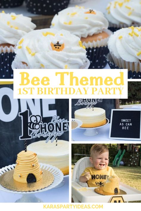 1 Year Birthday Letter Board, It's Fun To Bee One, One Year Old Birthday Bee Theme, Boy Bee Birthday Party, Queen Bee First Birthday, First Bee Day Party Food Ideas, Honeybee 1st Birthday Party, Fun To Bee One Birthday Boys, Sweet As Can Bee Birthday