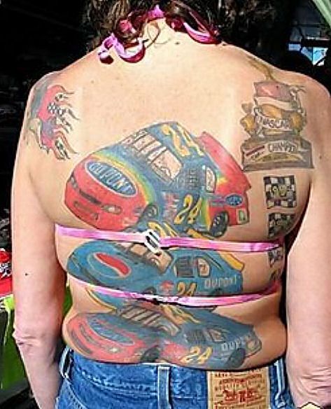 2 Nascar Tattoo, Land Tattoos, Ugly Tattoos, Awful Tattoos, Really Bad Tattoos, Tattoo Mistakes, Horrible Tattoos, Terrible Tattoos, Gargoyle Tattoo