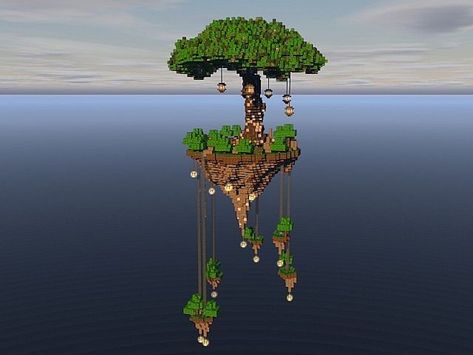 How To Make A Floating Island In Minecraft, Minecraft Floating Bridge, Island Builds Minecraft, Floating Minecraft Builds, Floating Minecraft Houses, Minecraft Floating Island Ideas, Floating Islands Minecraft, Floating House Minecraft, Minecraft Skyblock Island Ideas