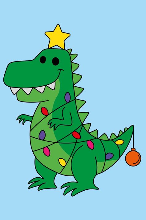 Christmas dinosaur tree rex wallpaper Christmas Tree Cartoon Drawing, Christmas Dinosaur Drawing, Christmas Dinosaur Wallpaper, Cartoon Simple Drawing, Wallpaper Backgrounds Christmas, Dinosaur Tree, Dinosaur Christmas Tree, Easy Christmas Drawings, Tree Rex