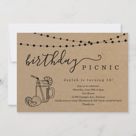 Picnic Birthday Invitations, Birthday Picnic Ideas For Adults, Picnic Party Invitations, Pic Nic Party, Birthday Picnic Party, Picnic Invite, Summer Birthday Party Invitations, Summer Picnic Party, Picnic Invitations