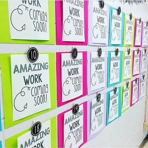 Amazing Work Coming Soon, Back To School Display, Back To School Displays, School Display, Perfect Classroom, Prek Classroom, Classroom Makeover, Back To School Bulletin Boards, Elementary School Classroom