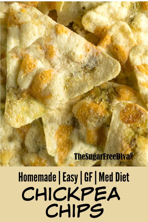 Chickpea Chips, Homemade Crackers Recipe, Chickpea Flour Recipes, Med Diet, Healthy Chips, Homemade Crackers, Chickpea Recipes, Cracker Recipes, Chips Recipe