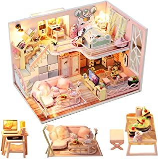 Wooden Dollhouse Kits, Diy Doll House, Mini Diy, Miniature Dollhouse Furniture, Dollhouse Miniatures Diy, Dollhouse Toys, Diy Holz, Dollhouse Kits, Wooden Dollhouse