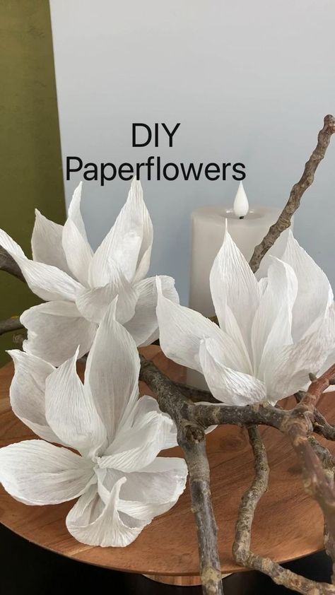 Pin on Idea Pins by you Diy Flores, Fleurs Diy, Seni Dan Kraf, Handmade Flowers Paper, Crepe Paper Flowers, Paper Flowers Craft, Tissue Paper Flowers, Diy Crafts Paper Flowers, Kraf Diy