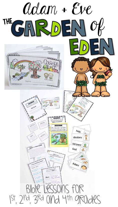 The Garden of Eden Bible Lessons for Sunday School and Christian Schools.  Easy to prep lessons and crafts about the story of Adam and Eve - sin and forgiveness Adam And Eve Sin Craft For Kids, Garden Of Eden Crafts For Kids, Adam And Eve Craft For Kids, Adam And Eve Activities For Kids, Adam And Eve Craft Sunday School, Garden Of Eden Craft, Adam And Eve Lesson, Bible Story Lessons, Children's Church Lessons