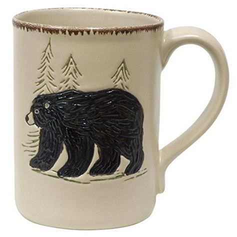 Rustic Retreat Bear Mug Sgraffito Designs, Ceramic Bear, Stash Tea, Bear Mug, Beige Ceramic, Park Designs, Rustic Retreat, Pottery Techniques, Decorative Pottery