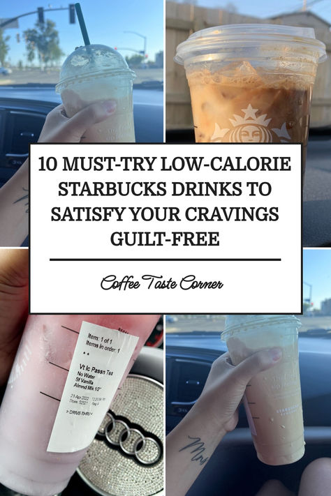 Discover the best low-calorie Starbucks drinks that are big on flavor but light on calories! From refreshing iced teas to creamy lattes, these drinks will satisfy your cravings guilt-free. Perfect for anyone watching their calorie intake but still loving their coffee runs. Starbucks Drinks Healthier, Starbucks Drinks Mocha Iced, Yummy Low Calorie Starbucks Drinks, Optavia Starbucks Drinks, Starbucks Diet Drinks, Optavia Approved Starbucks Drinks, Healthy Venti Starbucks Drinks, Low Calorie Starbucks Chai, Diet Friendly Starbucks Drinks