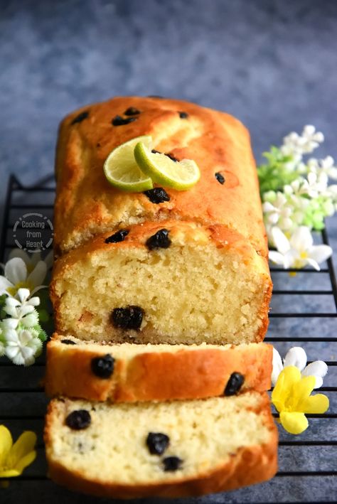 Eggless Lemon Blueberry Loaf, Lemon Blueberry Tea Cake, Eggless Blueberry Recipes, Eggless Tea Cakes, Eggless Blueberry Cake, Eggless Dry Cake Recipe, Eggless Pound Cake, Eggless Loaf Cake, Plum Cake Packing Ideas