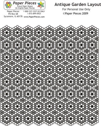 antique garden layout Handmade tiles can be colour coordinated and customized re. shape, texture, pattern, etc. by ceramic design studios English Paper Piecing Patterns, Epp Hexagons, Hexie Patterns, Floor Inspiration, Hexie Quilts Patterns, Hexie Quilts, Hexagon Quilt Pattern, Hexagon Floor, Millefiori Quilts