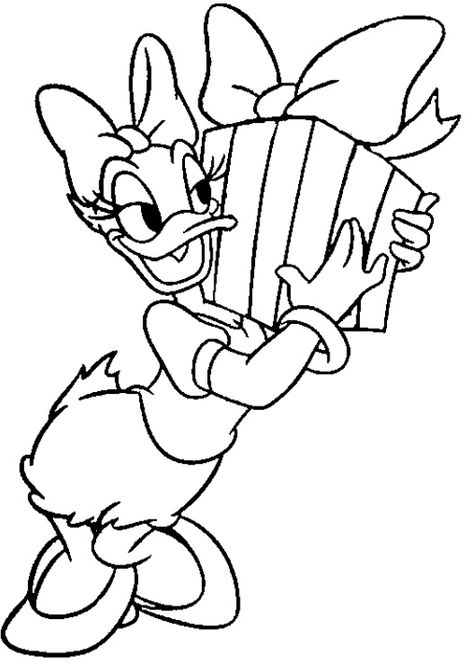 Daisy Duck Christmas, Umbrella Coloring Page, Drawing Birthday, Duck Christmas, Duck Drawing, Mickey Mouse Coloring Pages, Spiderman Coloring, Paw Patrol Coloring, Truck Coloring Pages