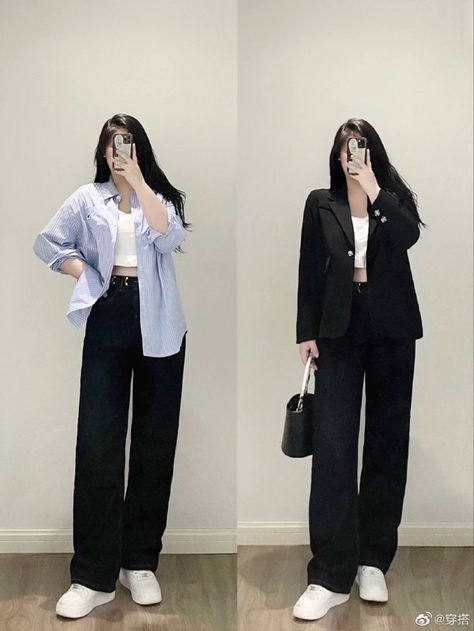 Outfit Celana Hitam, Outfit Kulot Hitam, Black Trousers Outfit Casual, Outfit Celana Kulot, Kulot Outfit, Outfit Kulot, Black Slacks Outfit, Outfit Celana, Black Trousers Outfit