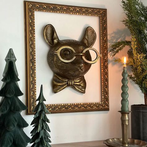 Louie the Mouse Wall Mount – EmieJames Speakeasy Artwork, Academia Bedroom, Mini Studio, Mouse Wall, Decorating Crafts, Money Pit, Home Kitchen Decor, Cape House, Well Well