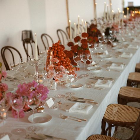 Instagram • Direct Thonet Chair, Long Tables, Sunday Style, Instagram Direct, Table Styling, White Table Cloth, Long Table, Table Style, Shades Of Red