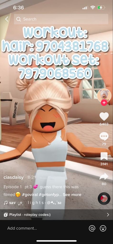 Bloxburg Avatar Codes Aesthetic, Roblox Workout Outfit Codes, Preppy Codes For Berry Ave, Bloxburg Workout Outfit Codes, Girls Workout Outfits, Mum Fits, Cheer Practice Outfits, Preppy Swimsuit, Roblox Funny Videos