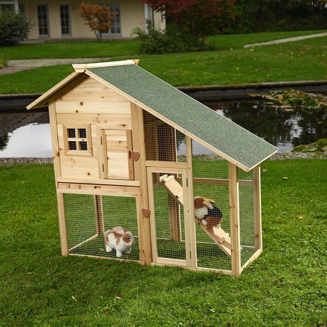 Cage à lapin, clapier petit animal clapier en bois libre enclos extérieur clapier à lapin XXL - 10000840 Pet Bunny House, 3d Diorama, Rabbit Cages, Bunny Cages, Rabbit Cage, Bunny House, Rabbit Hutches, Pet Bunny, Dog Furniture