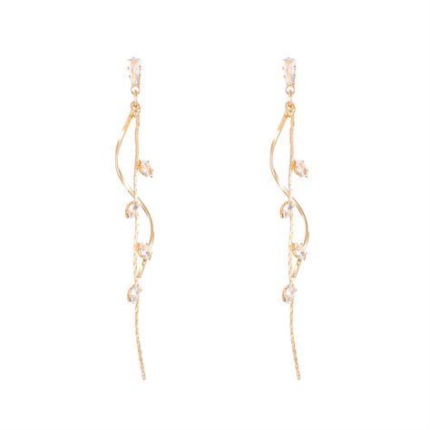 Korean Fashion Long Crystal Tassel Earrings for Women Jewelry 2024 Trending New Luxury Zircon Long Statement Earrings, Daily Accessories, Womens Jewelry Trends, Bridal Earrings Drop, Wedding Earrings Drop, Prom Earrings, Prom Jewelry, Wedding Party Jewelry, Tassel Drop Earrings