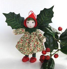 Boughs Of Holly, Bendy Doll, Clothespin Dolls, Pin Doll, Christmas Fairy, Flower Fairies, Christmas Dolls, Felt Christmas Ornaments, Tiny Dolls