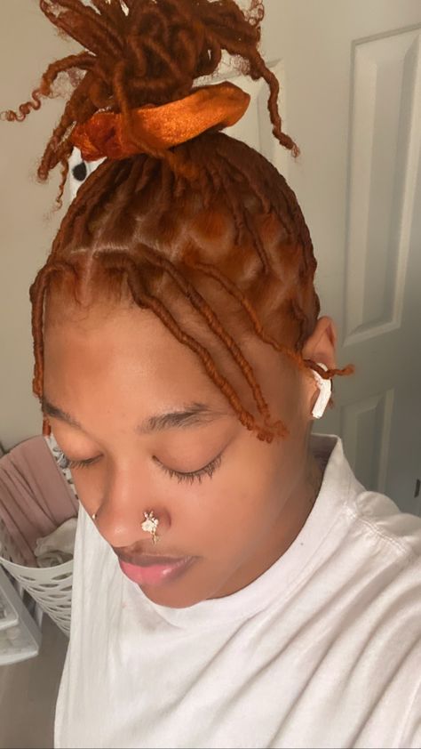 Ginger Starter Locs Black Women, Starter Locs 4c Hair Short, Dyed Starter Locs Black Women, Colored Starter Locs, Ginger Starter Locs, Coil Locs, Short Starter Locs, Starter Locks, Color Locs