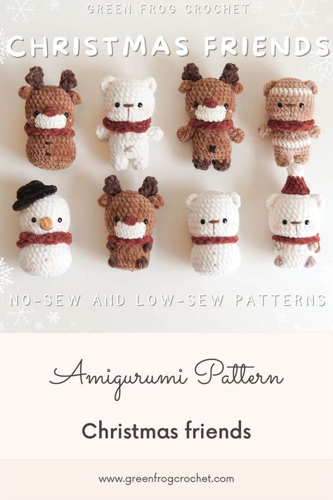 #CrochetStuffyPattern#AmigurumiCreation#HandmadePlushies#CrochetCuteness#StuffedToyDIY#CrochetCritters#YarnCrafts#SoftiePattern#StuffedAnimalLove#CrochetDesigns#CraftyStitching#AdorableCrochet#PlushiePatterns#CrochetGiftIdeas#WhimsicalCrochet#ToyMaking#CrochetMagic#FiberArtFun#CreativeCrochet#CuddlyCreations Crochet Winter Animals, Christmas Crochet Stuffies, Christmas Crochet Aesthetic, Crochet Christmas Animals, Low Sew Crochet Amigurumi, Christmas Crochet Plushies, Crochet Christmas Plushies, Crochet Xmas Decorations, Quick Christmas Crochet