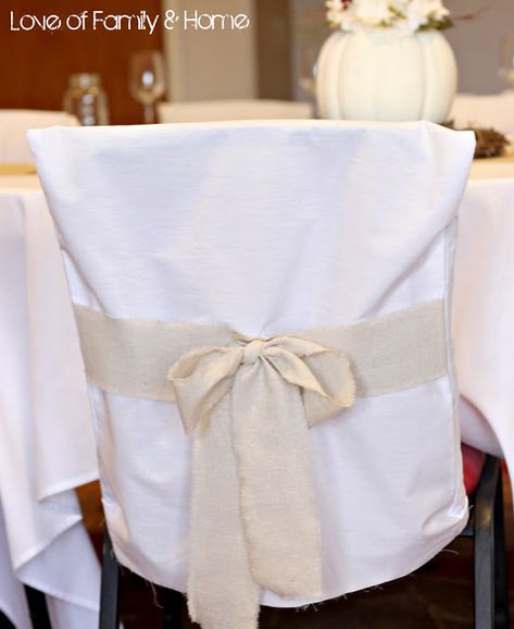 DIY Rustic, Chic, Fall Wedding Reveal... - Love of Family & Home Pillow Case Chair Covers Diy, Diy Folding Chair Covers, Cheap Chair Covers, Diy Chair Covers, Wedding Reveal, Chair Back Covers, Folding Chair Covers, Fall Wedding Diy, Love Of Family