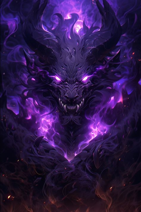 Purple Dragon Art, Dark Purple Dragon, Black And Purple Dragon, Dragon Wallpaper Aesthetic, Purple Dragons, Demon Dragon, Fantasy Dragon Art, Love Dragon, Arte Aries