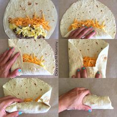 Freezable Wraps, Fold A Burrito, Burrito Breakfast, Freezer Friendly Meals, Freezable Meals, Freezer Meal Planning, Resep Salad, Frozen Breakfast, Freezer Meal Prep