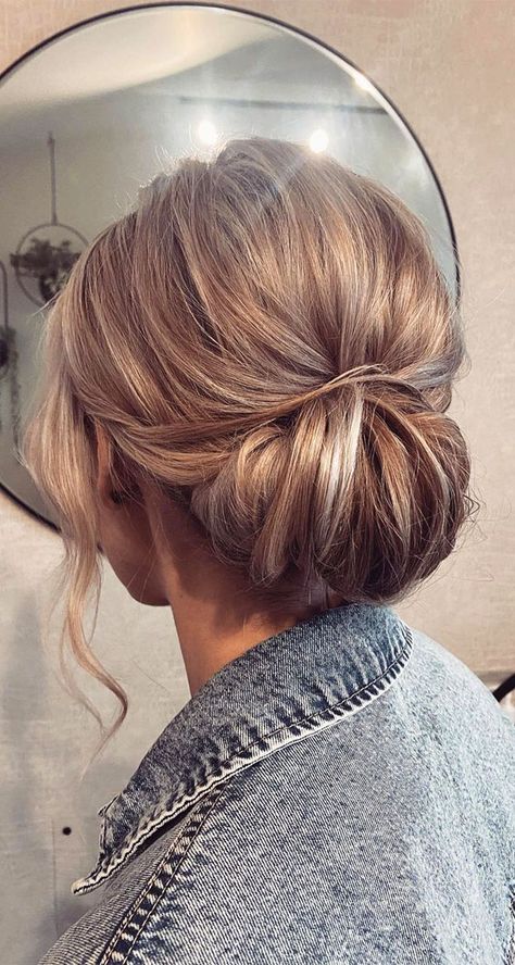 50+ Updo Hairstyles That're So Stylish : Gorgeous Updo Bridesmaid Updo Hairstyles Medium Shoulder Length, Medium Length Bridal Updo, Updo From Front View, Classy Updo Hairstyles Elegant Wedding, Updo Hairstyles Front View, Wedding Hairdos For Medium Length, Hair Up Dos For Weddings, Simple Bridesmaid Hair Updo, Elegant Bun Hairstyles Classy