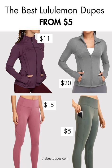 lululemon outfit dupes Lululemon Duplicates, Lululemon Outfit Leggings, Lululemon Outlet, Lululemon Outfit, Lululemon Bag, Outfit Leggings, Lululemon Bags, Lululemon Outfits, Lululemon Define Jacket