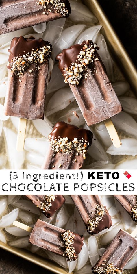 Healthy Chocolate Popsicles, Keto Popsicle Recipes, Keto Popsicle, Paleo Popsicles, Keto Popsicles, Chocolate Popsicles, Keto Treats, Low Carb Ice Cream, Postre Keto