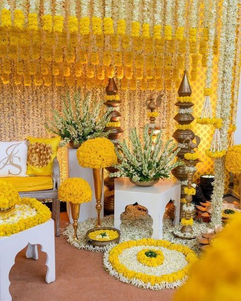 #marigold #flower #decoration #flowers #nature #india #decor #beautiful #weddingdecor #wedding #decoration #love #india #photography #decor #fashion Dhoti Function, Haldi Backdrop, Haldi Decoration Ideas, Haldi Decoration, Mehendi Decor Ideas, Themed Wedding Decorations, Haldi Decor, Mehendi Decor, Wedding Entrance Decor