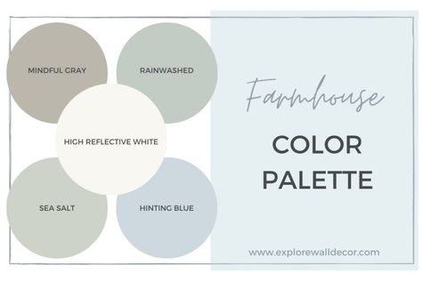 5 Ideas for Your Whole House Color Palette from Sherwin Williams - Explore Wall Decor Sherwin Williams Farmhouse Paint Colors, Sherwin Williams Paint Colors Green, Modern Farmhouse Color Palette, Whole House Color Palette, House Color Palette, Farmhouse Color Palette, Farmhouse Color, Sherwin Williams Color Palette, Mindful Gray