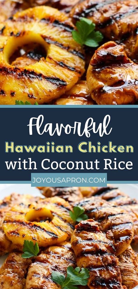 Chicken With Coconut Rice, Hawaiian Chicken Recipes, Coconut Rice Recipe, Hawaiian Dishes, Hawaiian Chicken, Pineapple Recipes, Pineapple Chicken, Dinner Meal, Nutritious Food