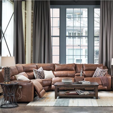 Grey Family Rooms, Brown Living Room Decor, Brown Sectional, Living Room Decor Neutral, Room Brown, Living Room Arrangements, Trendy Living Rooms, Brown Living Room, Living Room Remodel