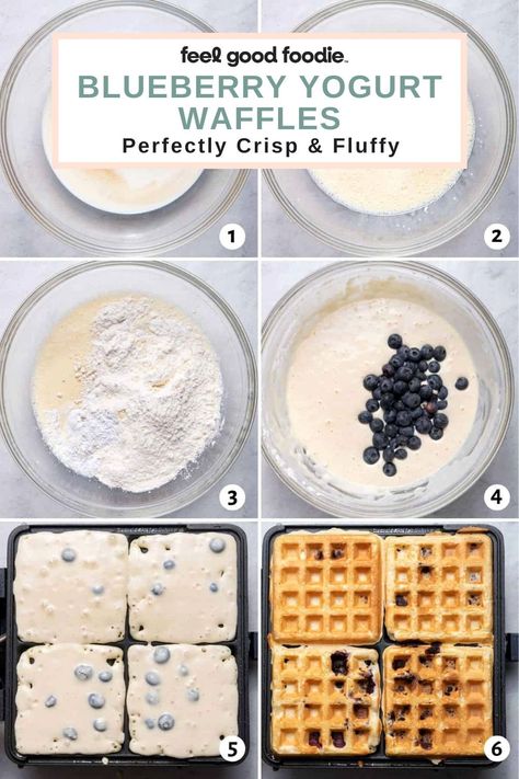 Greek Yogurt Waffles Healthy, Greek Yogurt Waffle Recipe, Recipes With Greek Yogurt Breakfast, Blueberry Protein Waffles, Waffle Recipe Low Calorie, Healthy Blueberry Waffles, Baking With Greek Yogurt Recipes, Picky Eater Breakfast, Greek Yogurt Breakfast Recipes