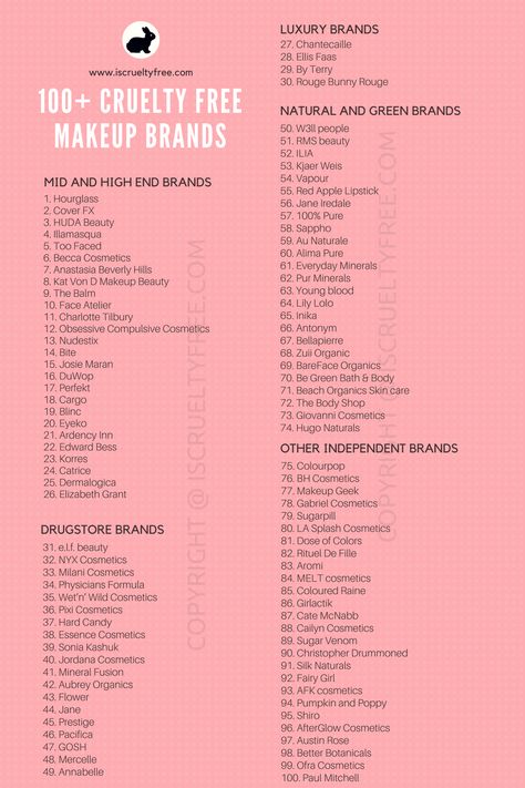 100+ Cruelty Free Makeup Brands - Latest 2017 list - infographic source - iscrueltyfree.com Vegan Cruelty Free Makeup, Cruelty Free Skincare Brands, Makeup Brand Ideas, Vegan Cosmetics Brands, List Infographic, Vegan And Cruelty Free Makeup, Vegan Makeup Brands, Cruelty Free Makeup Brands, Long Hair Clip