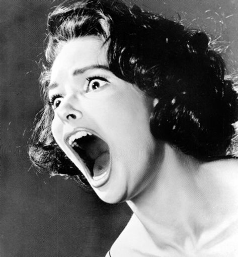 Vintage SCREAM advertising or movie promotional photo. Screaming Drawing, People Screaming, Expressions Photography, Desen Realist, Face Drawing Reference, Photographie Inspo, Face Reference, Face Expressions, Scene Photo