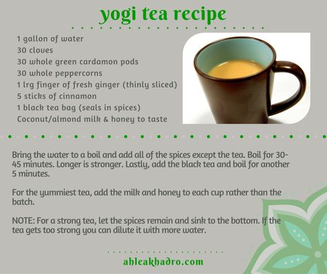 Tea Recipes Loose Leaf, Yogi Food, Vegan Starters, Cardamom Pods, Yogi Tea, Black Tea Bags, Ayurvedic Recipes, Healing Tea, Coffee Alternative