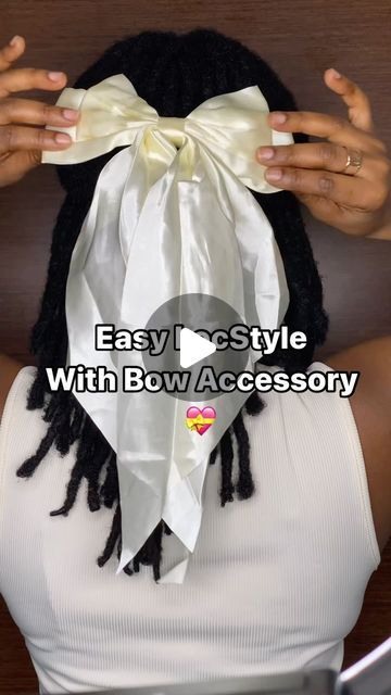 Abby With The Locs on Instagram: "I use accessories to elevate my simple loc styles. Currently obsessed with these bows I got from SHEIN. They give really cute “I’m just a girl” energy. 💝🌱✨ . . Search Code for the Bows: 23710289 . . . #abbywiththelocs #locaccessories" Easy Lock Styles, Locs Hairstyles With Bows, Bow On Locs, Loc Styles With Bow, Locs With Bows, Hair Accessories For Locs, Simple Loc Styles, Long Loc Styles, Loc Accessories