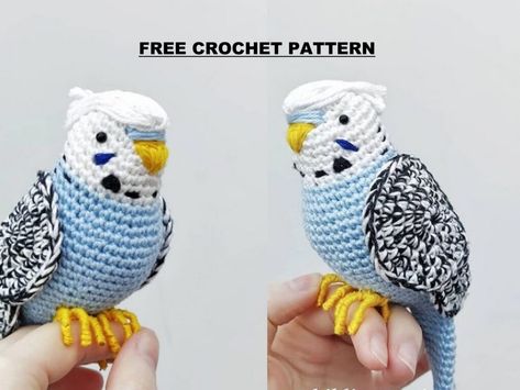 Amigurumi Parrot Free Crochet Pattern - Amigurumi Amigurumi Budgie Free Pattern, Crochet Parrot Free Pattern, Crochet Parrot, Crochet Birds, Amigurumi Free, Wire Crafts, Amigurumi Free Pattern, Amigurumi Doll, Crochet Patterns Amigurumi